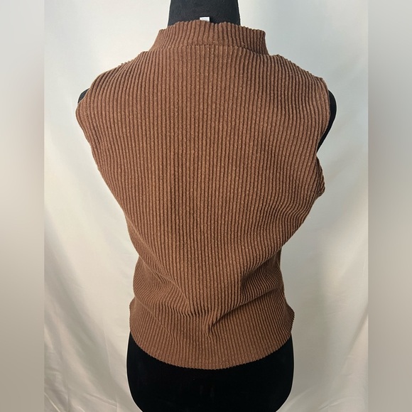 Francesca High‎ Neck Sleeveless Tank Top Brown XL - Picture 3 of 7